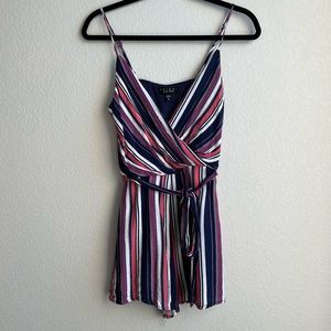 Striped V-neck Romper